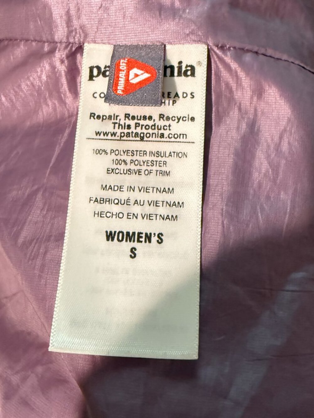 Patagonia Nano Puff Vest Women Small Puffer Full Zip Primaloft EUC Orange Logo - Picture 8 of 9